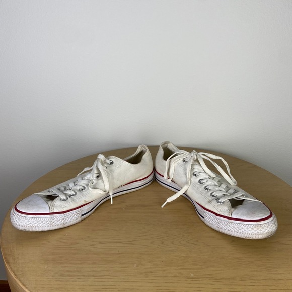 Converse All Star Low Top Canvas Sneakers Casual White Mens 9 Retro Classic - Picture 3 of 7
